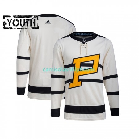 Camiseta Pittsburgh Penguins Blank Adidas 2023 Winter Classic Branco Authentic - Criança